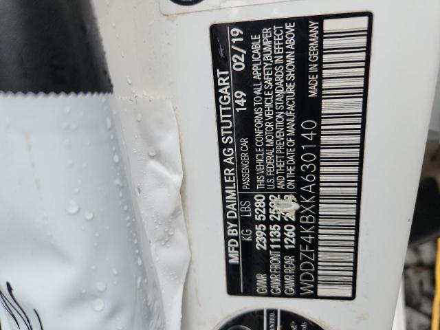 66709495 :رقم المزاد ، WDDZF4KBXKA630140 vin ، 2019 Mercedes-benz E 300 4mat مزاد بيع