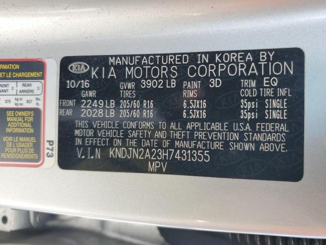 Aukcja sprzedaży 2017 Kia Soul, vin: KNDJN2A23H7431355, numer aukcji: 66955775