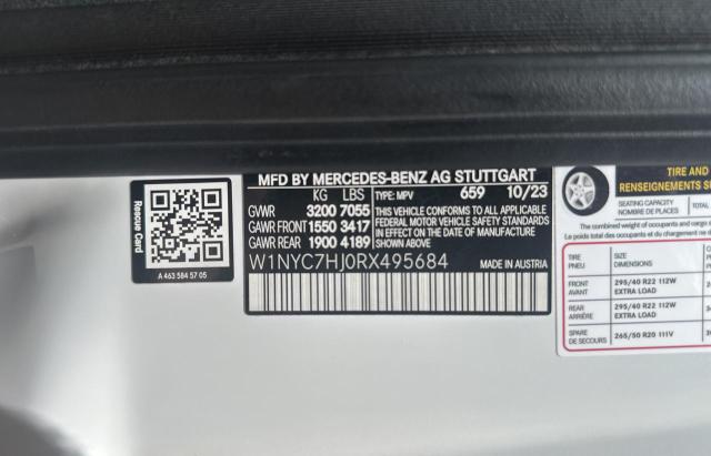 68913555 :رقم المزاد ، W1NYC7HJ0RX495684 vin ، 2024 Mercedes-benz G 63 Amg مزاد بيع