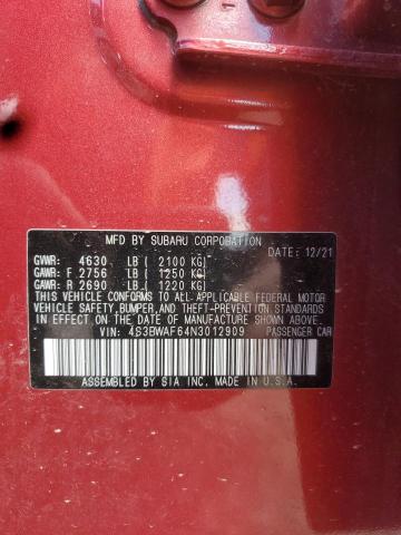 2022 Subaru Legacy მანქანა იყიდება აუქციონზე, vin: 4S3BWAF64N3012909, აუქციონის ნომერი: 70033665