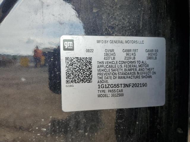 Продажа на аукционе авто 2022 Chevrolet Malibu Rs, vin: 1G1ZG5ST3NF202190, номер лота: 70700765