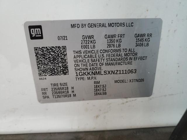 Auction sale of the 2022 Gmc Acadia Slt, vin: 1GKKNMLSXNZ111063, lot number: 67867515
