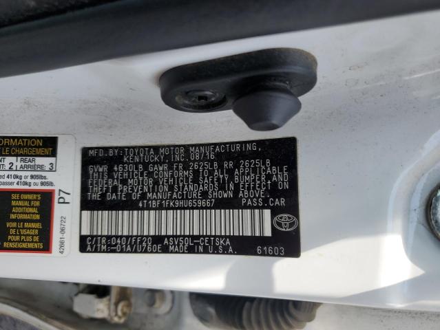 Продажа на аукционе авто 2017 Toyota Camry, vin: 4T1BF1FK9HU659667, номер лота: 68044655