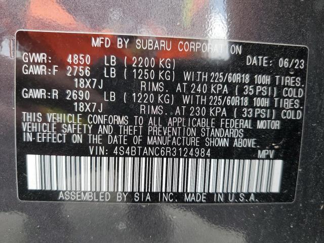 Aukcja sprzedaży 2024 Subaru Outback Limited, vin: 4S4BTANC6R3124984, numer aukcji: 67966225