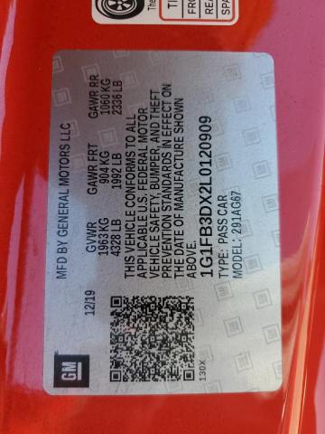 Aukcja sprzedaży 2020 Chevrolet Camaro Ls, vin: 1G1FB3DX2L0120909, numer aukcji: 69140525