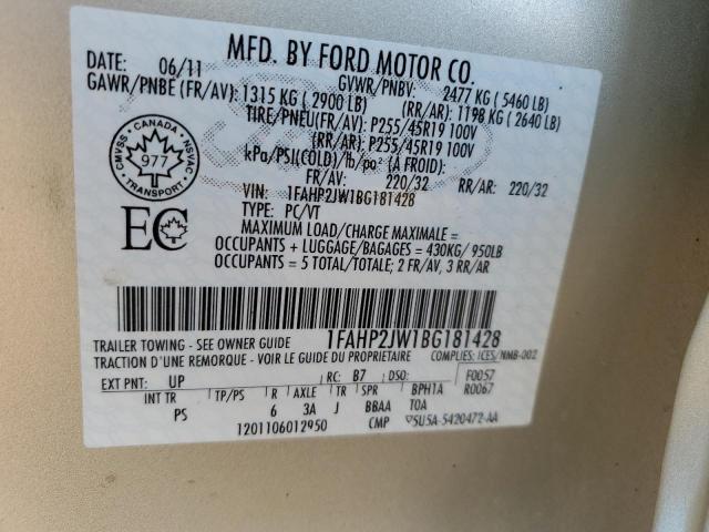 Продажа на аукционе авто 2011 Ford Taurus Lim, vin: 1FAHP2JW1BG181428, номер лота: 69275485
