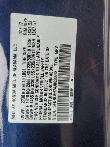 67559575 :رقم المزاد ، 5FNRL6H74JB020693 vin ، 2018 Honda Odyssey Ex مزاد بيع