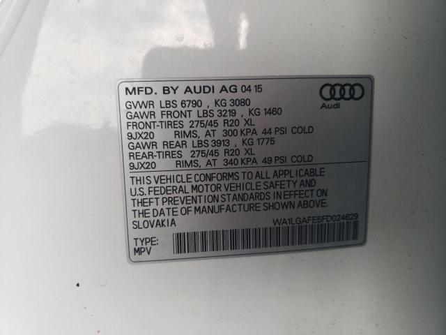 69481405 :رقم المزاد ، WA1LGAFE5FD024629 vin ، 2015 Audi Q7 مزاد بيع