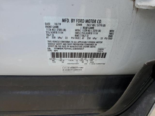 Продаж на аукціоні авто 2020 Ford Explorer X, vin: 1FMSK7DHXLGB00657, номер лоту: 67760605