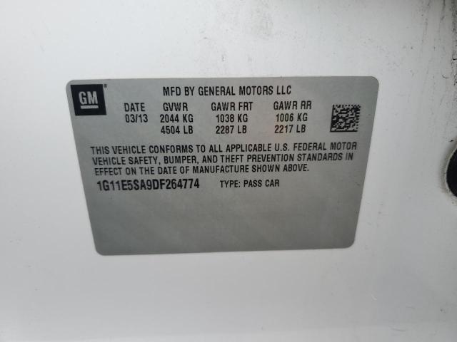 69066345 :رقم المزاد ، 1G11E5SA9DF264774 vin ، 2013 Chevrolet Malibu مزاد بيع