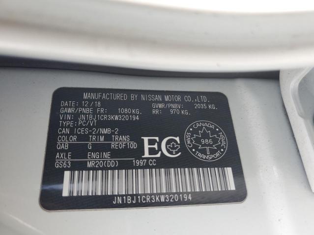 Продаж на аукціоні авто 2019 Nissan Rogue Sport S, vin: JN1BJ1CR3KW320194, номер лоту: 67552515
