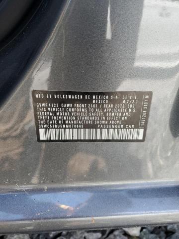 66941855 :رقم المزاد ، 3VWC57BU5MM070665 vin ، 2021 Volkswagen Jetta مزاد بيع