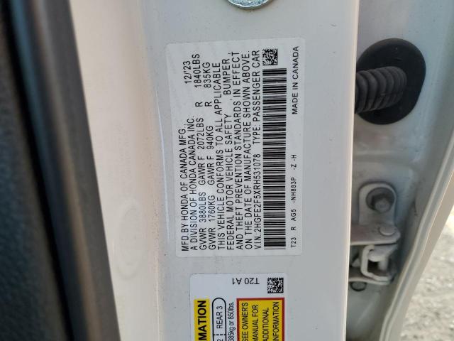 2024 Honda Civic მანქანა იყიდება აუქციონზე, vin: 2HGFE2F5XRH531078, აუქციონის ნომერი: 67537375