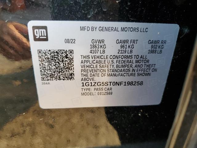 Продаж на аукціоні авто 2022 Chevrolet Malibu, vin: 1G1ZG5ST0NF198258, номер лоту: 67413785
