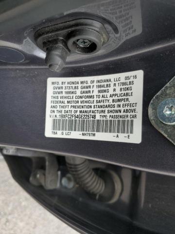 Aukcja sprzedaży 2016 Honda Civic Lx, vin: 19XFC2F54GE225748, numer aukcji: 66263415