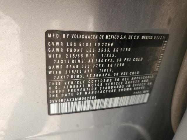 2021 Volkswagen Tiguan S მანქანა იყიდება აუქციონზე, vin: 3VV1B7AX3MM062564, აუქციონის ნომერი: 68555065