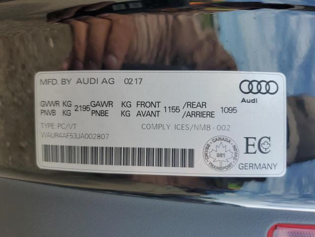 2018 Audi S5 მანქანა იყიდება აუქციონზე, vin: WAUR4AF53JA002807, აუქციონის ნომერი: 67944225