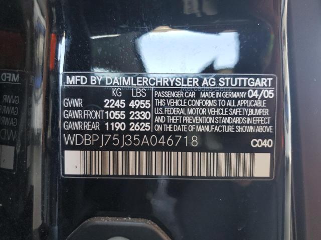 2005 Mercedes-benz Cl 500 მანქანა იყიდება აუქციონზე, vin: WDBPJ75J35A046718, აუქციონის ნომერი: 68488575