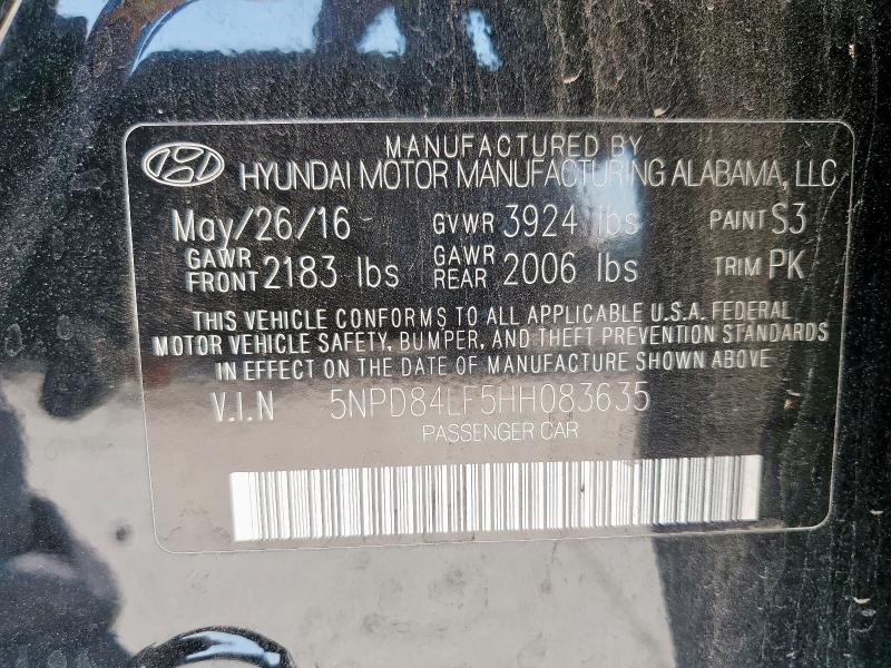 2017 Hyundai Elantra მანქანა იყიდება აუქციონზე, vin: 5NPD84LF5HH083635, აუქციონის ნომერი: 67865395