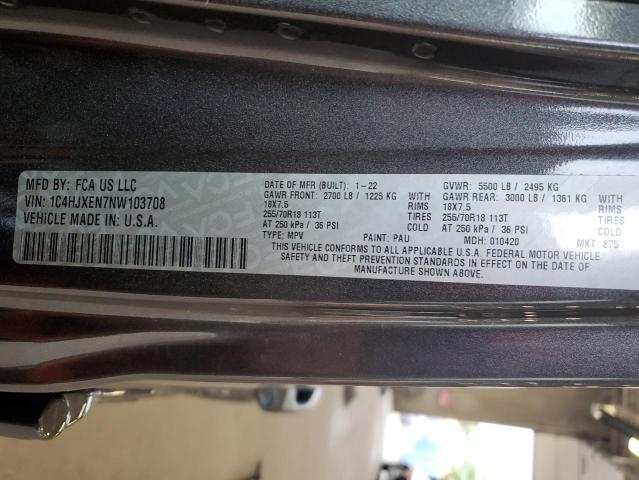 69181195 :رقم المزاد ، 1C4HJXEN7NW103708 vin ، 2022 Jeep Wrangler U مزاد بيع
