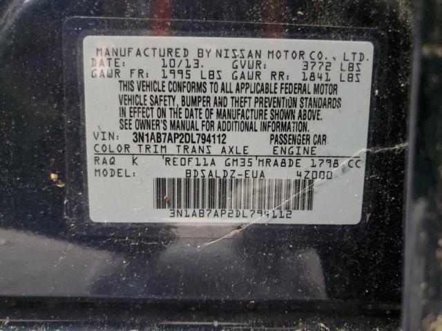 Продажа на аукционе авто 2013 Nissan Sentra Sl, vin: 3N1AB7AP2DL794112, номер лота: 70626405