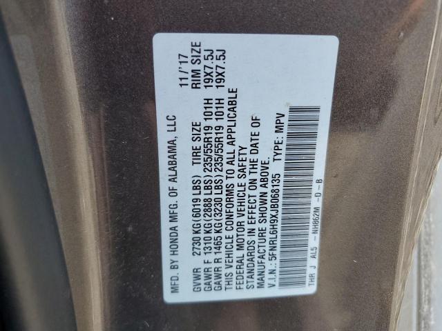 2018 Honda Odyssey მანქანა იყიდება აუქციონზე, vin: 5FNRL6H9XJB068135, აუქციონის ნომერი: 70831755