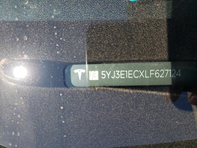 70588885 :رقم المزاد ، 5YJ3E1ECXLF627124 vin ، 2020 Tesla Model 3 مزاد بيع