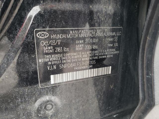68376345 :رقم المزاد ، 5NPD84LF5JH281105 vin ، 2018 Hyundai Elantra مزاد بيع