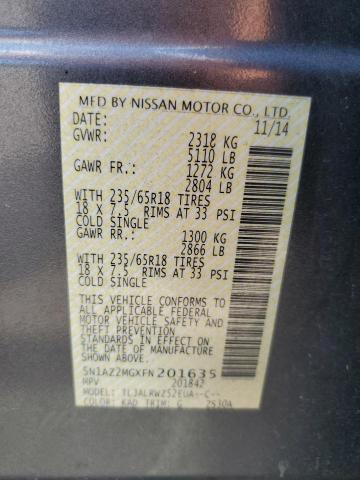 69702845 :رقم المزاد ، 5N1AZ2MGXFN201635 vin ، 2015 Nissan Murano S مزاد بيع