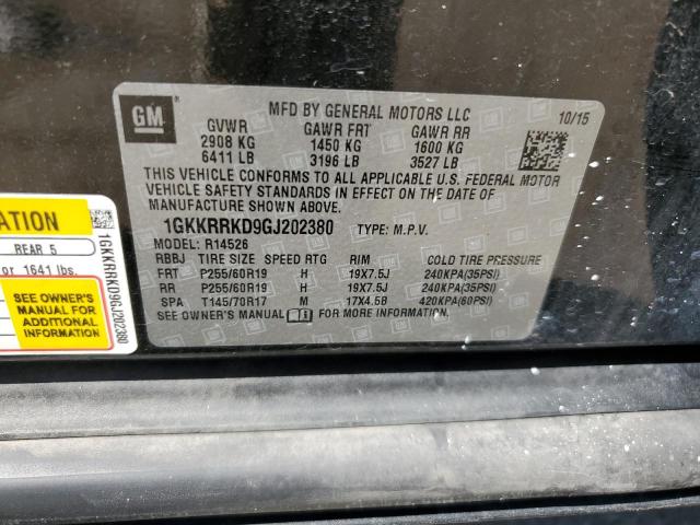 67980475 :رقم المزاد ، 1GKKRRKD9GJ202380 vin ، 2016 Gmc Acadia مزاد بيع