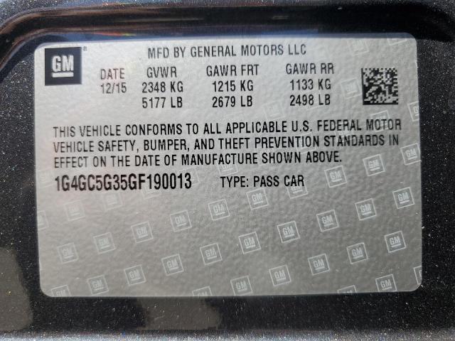 Продаж на аукціоні авто 2016 Buick Lacrosse, vin: 1G4GC5G35GF190013, номер лоту: 68580365