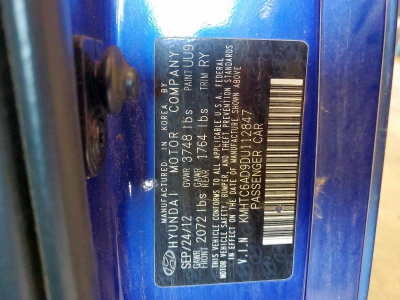 70651845 :رقم المزاد ، KMHTC6AD9DU112847 vin ، 2013 Hyundai Veloster مزاد بيع