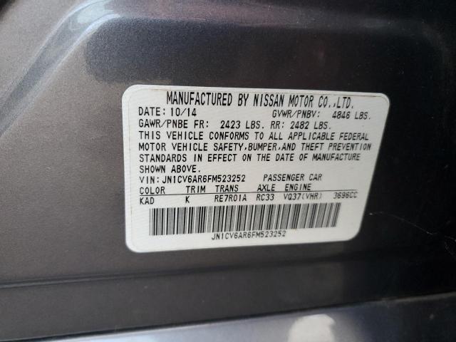 70882535 :رقم المزاد ، JN1CV6AR6FM523252 vin ، 2015 Infiniti Q40 مزاد بيع