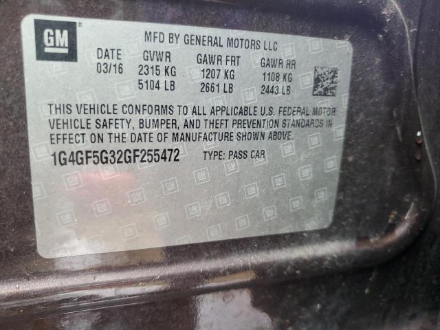Продаж на аукціоні авто 2016 Buick Lacrosse, vin: 1G4GF5G32GF255472, номер лоту: 67995625