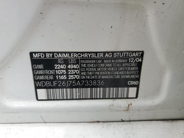 Продажа на аукционе авто 2005 Mercedes-benz E, vin: WDBUF26J75A733836, номер лота: 69452325