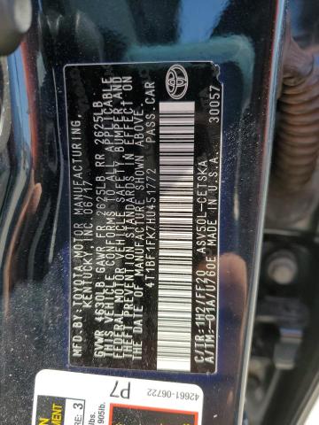 Auction sale of the 2017 Toyota Camry, vin: 4T1BF1FK7HU451772, lot number: 67405015