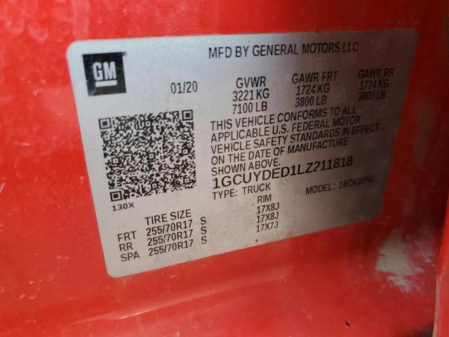 67766385 :رقم المزاد ، 1GCUYDED1LZ211818 vin ، 2020 Chevrolet Silverado K1500 Lt مزاد بيع