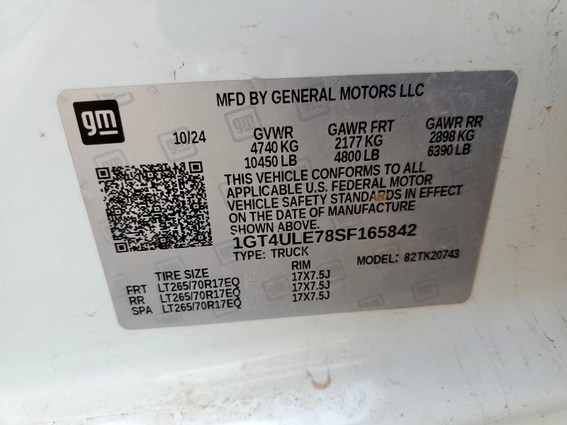 66517365 :رقم المزاد ، 1GT4ULE78SF165842 vin ، 2025 Gmc Sierra مزاد بيع