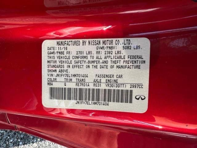 Продажа на аукционе авто 2017 Infiniti Q60 Red Sp, vin: JN1FV7EL1HM701404, номер лота: 71318875
