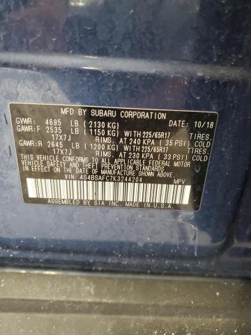 68149425 :رقم المزاد ، 4S4BSAFC7K3244204 vin ، 2019 Subaru Outback مزاد بيع