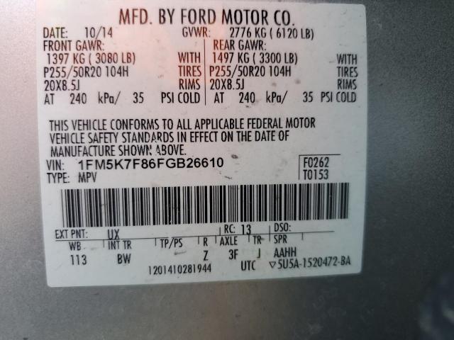 Aukcja sprzedaży 2015 Ford Explorer Limited, vin: 1FM5K7F86FGB26610, numer aukcji: 67913205