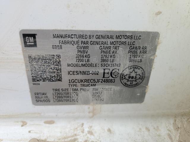 86297915 :رقم المزاد ، 1GCUKREC5JF248083 vin ، 2018 Chevrolet Silverado مزاد بيع