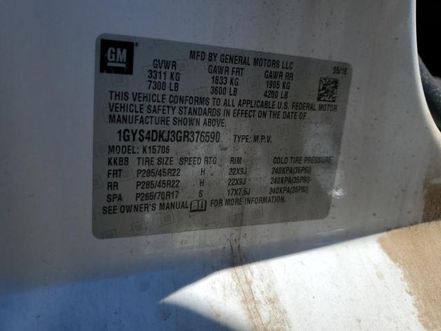 Aukcja sprzedaży 2016 Cadillac Escalade, vin: 1GYS4DKJ3GR376590, numer aukcji: 69485215