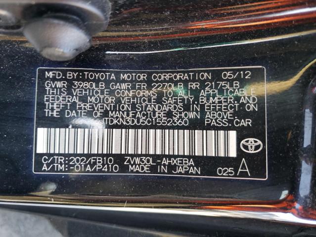 Aukcja sprzedaży 2012 Toyota Prius, vin: JTDKN3DU5C1552360, numer aukcji: 67453125