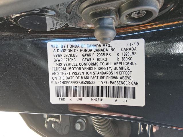 Aukcja sprzedaży 2019 Honda Civic Lx, vin: 2HGFC2F6XKH529500, numer aukcji: 69056045