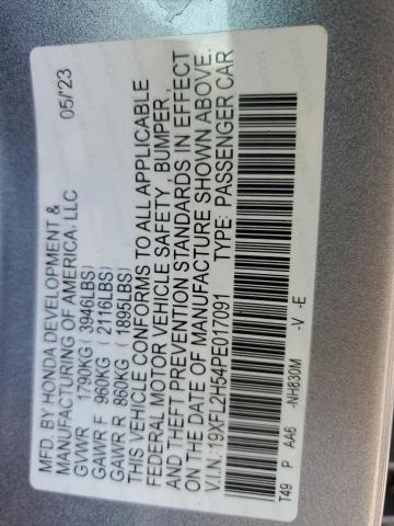 69464575 :رقم المزاد ، 19XFL2H54PE017091 vin ، 2023 Honda Civic Lx مزاد بيع