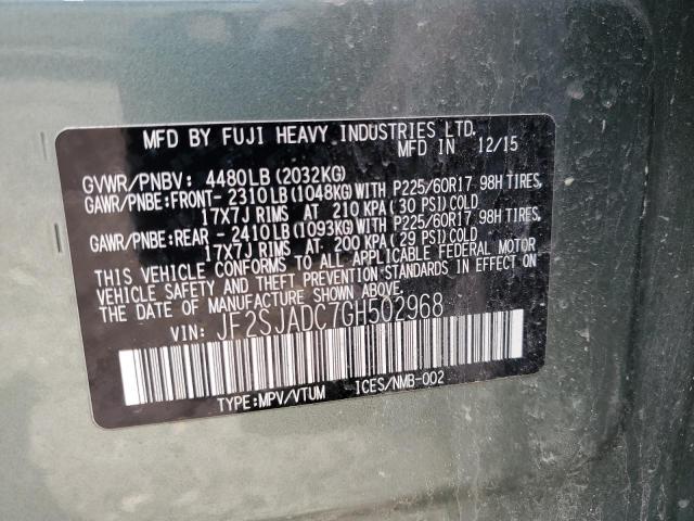 Продаж на аукціоні авто 2016 Subaru Forester 2, vin: JF2SJADC7GH502968, номер лоту: 67190415