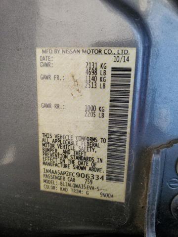 70993085 :رقم المزاد ، 1N4AA5AP2EC906334 vin ، 2014 Nissan Maxima S مزاد بيع