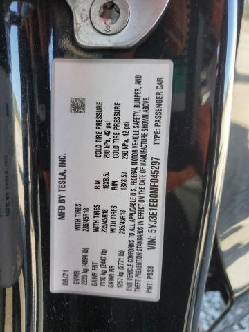 Aukcja sprzedaży 2021 Tesla Model 3, vin: 5YJ3E1EB0MF045297, numer aukcji: 68974535
