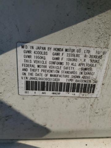 69077525 :رقم المزاد ، JH4CL96838C013839 vin ، 2008 Acura Tsx مزاد بيع